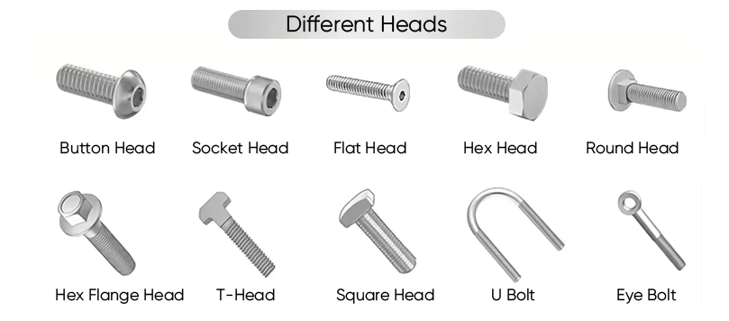 screw fasteners different heads